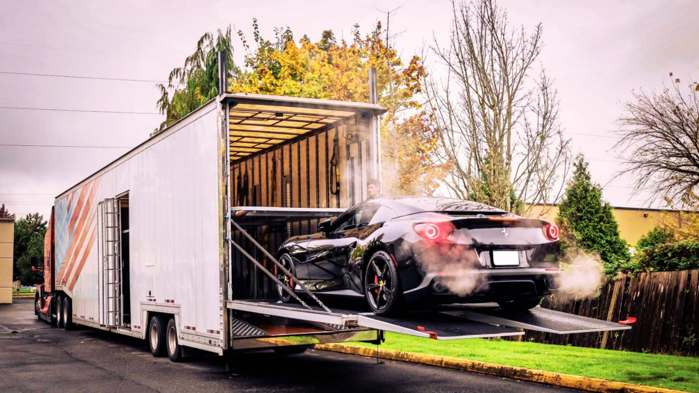 Luxury car winter shipping